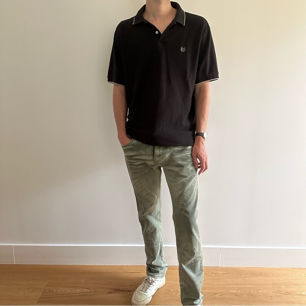 CHAPS BLACK SHIRT SLEEVE POLO - XL - Picture 6 of 14